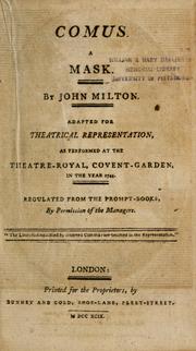 Cover of: Comus by John Milton