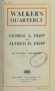 Cover of: George A. Fripp and Alfred D. Fripp.