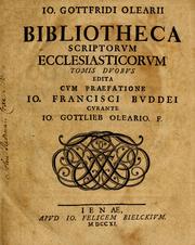 Cover of: Bibliotheca scriptorvm ecclesiasticorvm by Johann Gottfried Olearius