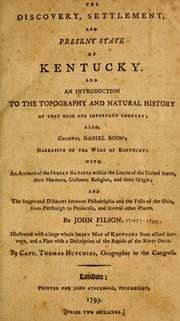 Cover of: The discovery, settlement, and present state of Kentucky by John Filson