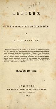 Cover of: Letters, conversations, and recollections of S. T. Coleridge. by Samuel Taylor Coleridge