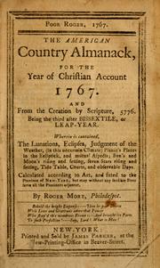 Cover of: Poor Roger, 1767. The American country almanack, for the year of Christian account 1767 by by Roger More, philodespot.