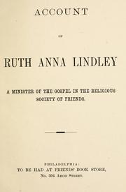 Cover of: Account of Ruth Anna Lindley by William P. Townsend