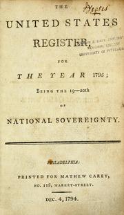 Cover of: The United States register, for the year 1795 by 