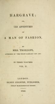 Cover of: Hargrave, or, The adventures of a man of fashion