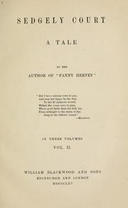 Cover of: Sedgely Court: A tale