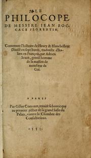 Cover of: Le philocope de messire Iean Boccace Florentin by Giovanni Boccaccio