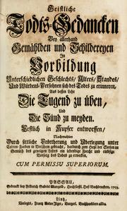Geistliche Todts-Gedancken by Sporck, Franz Anton Graf von