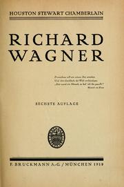 Cover of: Richard Wagner by Houston Stewart Chamberlain