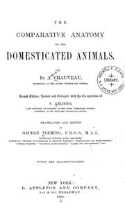 Cover of: The comparative anatomy of the domesticated animals