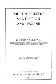 Cover of: Poultry culture sanitation and hygiene by Benjamin Franklyn Kaupp