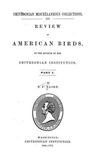 Cover of: Review of American birds in the Museum of the Smithsonian Institution: pt. 1