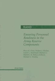 Cover of: Ensuring personnel readiness in the Army Reserve components