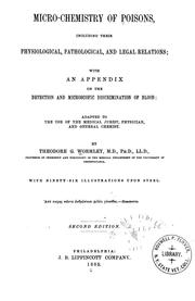 Cover of: Micro-chemistry of poisons by Theodore George Wormley