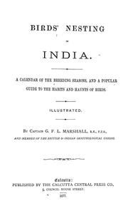 Cover of: Birds' nesting in India by G. F. L. Marshall