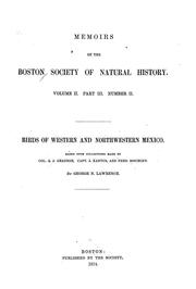 Cover of: Birds of western and northwestern Mexico by George Newbold Lawrence