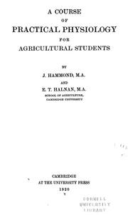 Cover of: A course of practical physiology for agricultural students