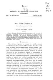 Cover of: On fermentation by Alonzo Engelbert Taylor