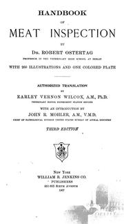 Cover of: Handbook of meat inspection by Robert Ostertag