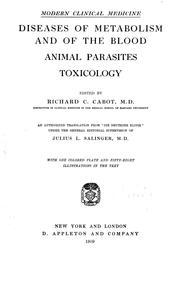 Cover of: Diseases of metabolism and of the blood, animal parasites, toxicology by Richard C. Cabot