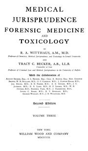 Cover of: Medical jurisprudence: forensic medicine and toxicology