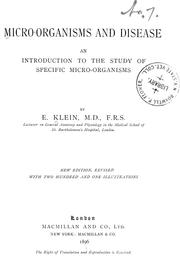Cover of: Micro-organisms and disease | E. Klein