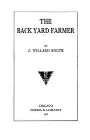 Cover of: The backyard farmer