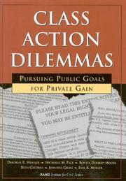 Cover of: Class Action Dilemmas | Deborah Hensler