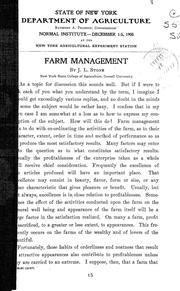 Cover of: Farm management | John L. Stone