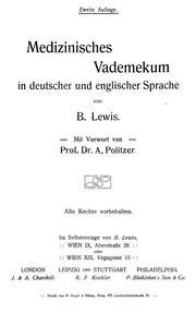Cover of: Medical vademecum in German and English