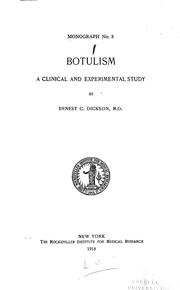 Cover of: Botulism by Ernest Charles Dickson