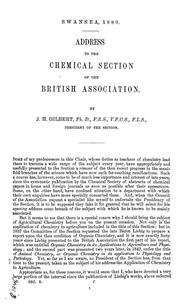 Address to the chemical section of the British association by Joseph Henry Gilbert