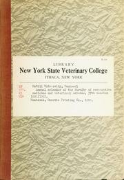 Cover of: Annual calendar of the Faculty of Comparative Medicine and Veterinary Science, 37th session, 1902/1903