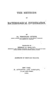 Cover of: The methods of bacteriological investigation