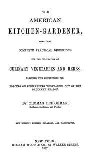 Cover of: The american kitchen-gardener by Thomas Bridgeman