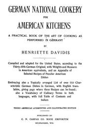 Cover of: German national cookery for American kitchens | Henriette Davidis