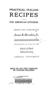 Cover of: Practical Italian recipes for American kitchens