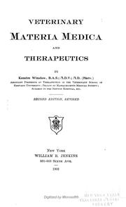 Cover of: Veterinary materia medica and therapeutics ...