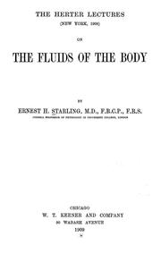 Cover of: The fluids of the body. by Ernest Henry Starling