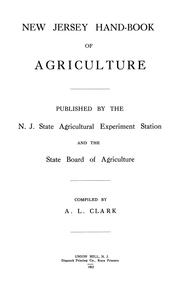 Cover of: New Jersey hand-book of agriculture by New Jersey Agricultural Experiment Station.