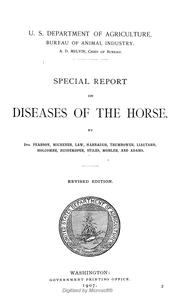 Cover of: Special report on diseases of the horse by United States. Bureau of Animal Industry, United States. Bureau of Animal Industry