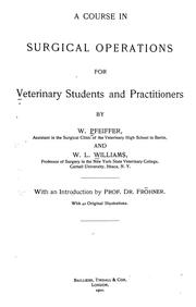 Cover of: A course in surgical operations for veterinary students and practitioners