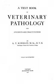 Cover of: A text book of veterinary pathology: for students and practitioners