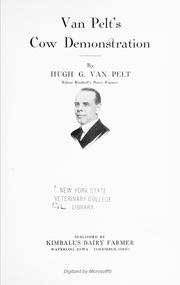 Cover of: Van Pelt's cow demonstration by Hugh G. Van Pelt