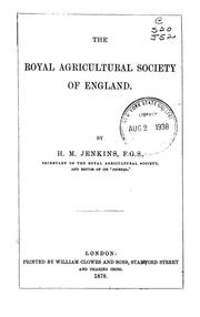 Cover of: The Royal agricultural society of England