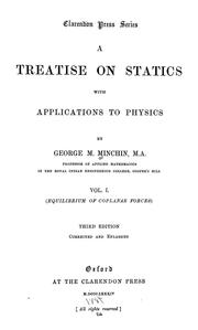 Cover of: A treatise on statics by George Minchin Minchin