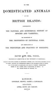 Cover of: On the domesticated animals of the British islands by Low, David