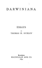 Cover of: Darwiniana: essays