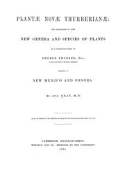 Cover of: Plantae novae Thurberiane by Asa Gray