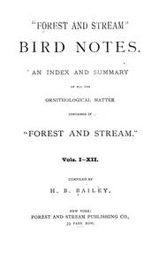 Cover of: "Forest and Stream" bird notes by Harry B. Bailey
